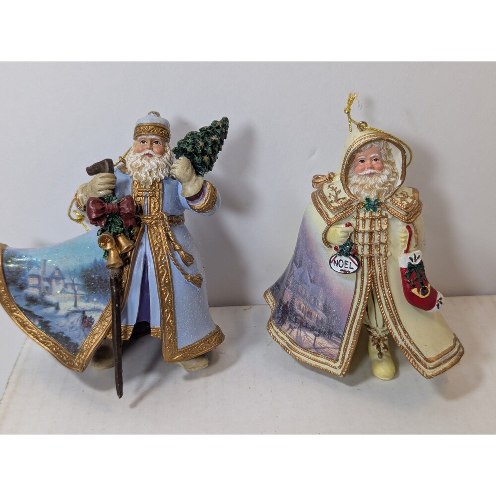 Vintage Thomas Kinkade Ornaments Ashton Drake Old World Santas Lot Of 2 #1